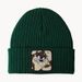 Unisex Accessories Hip Hop Knit Beanie Animal Embroidery Pattern Knit Hat Neutral Warm Beanie_voghion.com