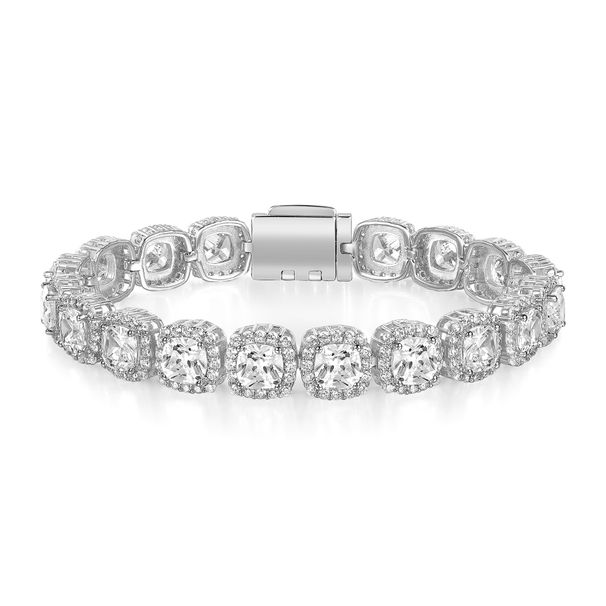 Women's Jewelry 9mm Tennis Bracelet With Cuban Link And Flip Lock Closure, Heavy Duty Design, Diamond Accents, Gold And White Gold Options_voghion.com