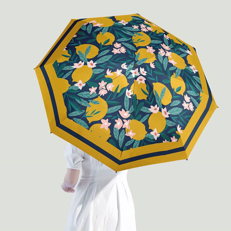 umbrelă pliabilă cu trei straturi, protecție solară mică, proaspătă, parasolar însorit și ploios, cu dublă utilizare, lipici negru anti-ultraviolete, calitate superioară, sens de mare valoare_voghion.com
