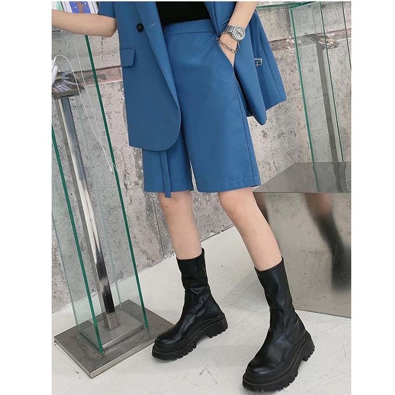 Summer Fashion For Women 2025 New Ins Thin Street Style Short Sleeve Blazer + Casual Shorts Two-Piece Set Trendy_voghion.com