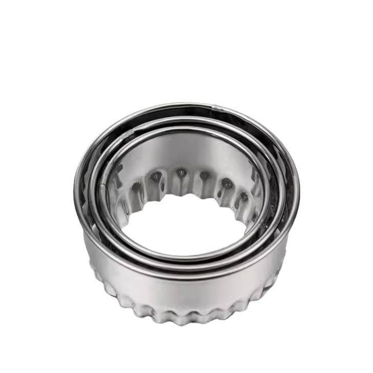 Dumpling wrapper mold press three-piece set a set of flower-shaped round wonton wrapper kitchen stainless steel dumpling wrapper_voghion.com