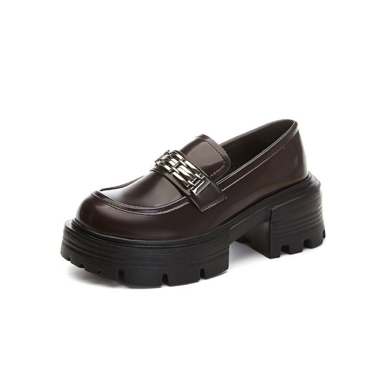 Dámské boty Mingliu z ovčí kůže s pěnovou podrážkou Le Fu, nové dámské boty s tlustou podrážkou na jaro 2025, britský styl_voghion.com