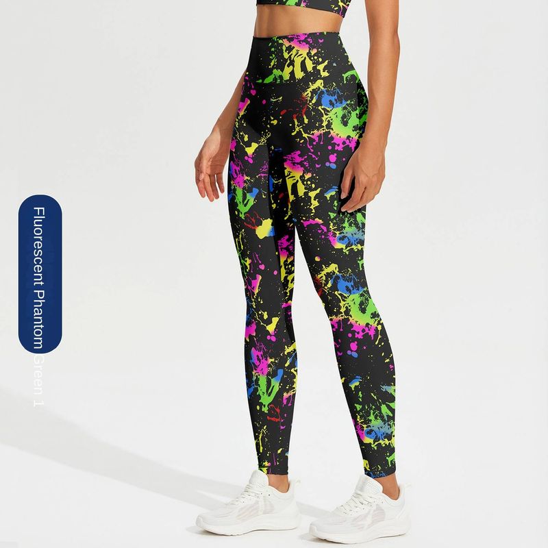 NOKO Sports Large Size Yoga Pants Tights High Elastic Comfortable Hip-lifting High Waist Tummy-tightening Sports Fitness Bottoming Nine-point Trousers_voghion.com