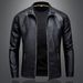 Heren Casual Slim Fit Motorfiets PU Leren Jas, Heren Koreaanse Versie_voghion.com