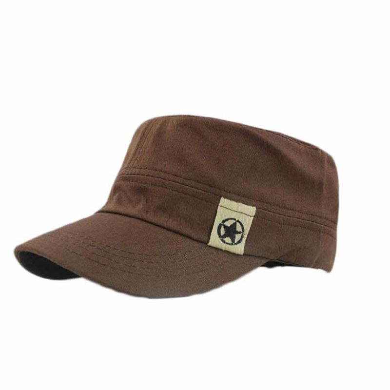 Flat Roof Military Fashion Outdoor Sport Caps Cadet Patrol Bush Hat Baseball Field Men Women Washed Cotton Cap_voghion.com