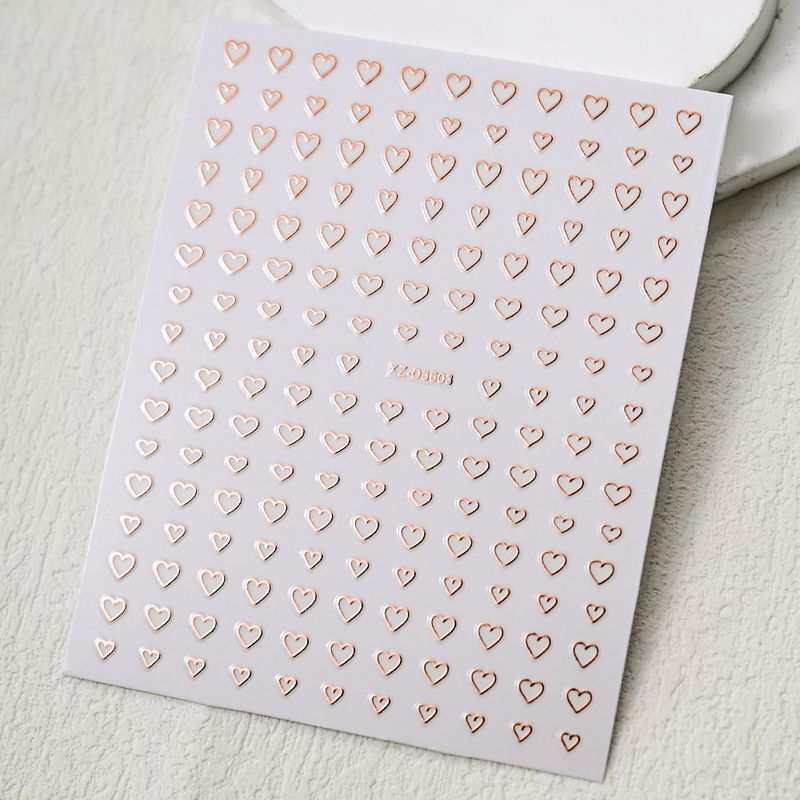 Minimalist Small Size Nail Decals - Hollow Heart Starburst Letter | Adhesive Self-Stick Nail Art Decorations_voghion.com