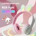 New P47R Luminous Bluetooth Headworn Rabbit Ear Mobile Wireless Games Student and Children's Earphones_voghion.com