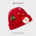 Designer brand temperament trend of women's wool versatile printing warm autumn and winter windproof Christmas knitted wool hat_voghion.com