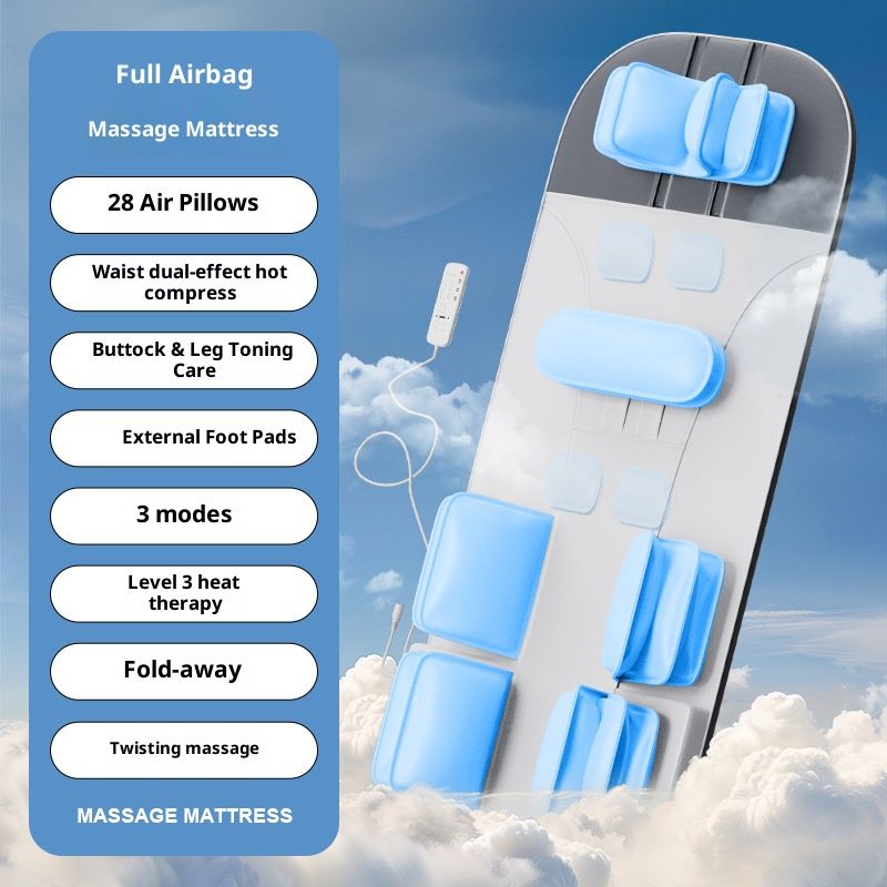 Tappetino massaggiante ad aria CD-08 per tutto il corpo con riscaldamento e trazione - Sollievo multizona per collo, schiena, fianchi e gambe - 6+ nodi massaggianti, 5_voghion.com