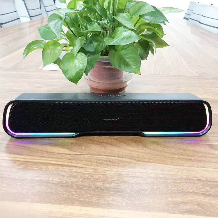RGB Marquee Mini Sound Blaster Desktop Long Strip Portable Subwoofer High Power Bluetooth Speaker Wireless_voghion.com