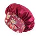 Ethnic style printed elastic wide brimmed satin sleeping cap beauty perm cap_voghion.com