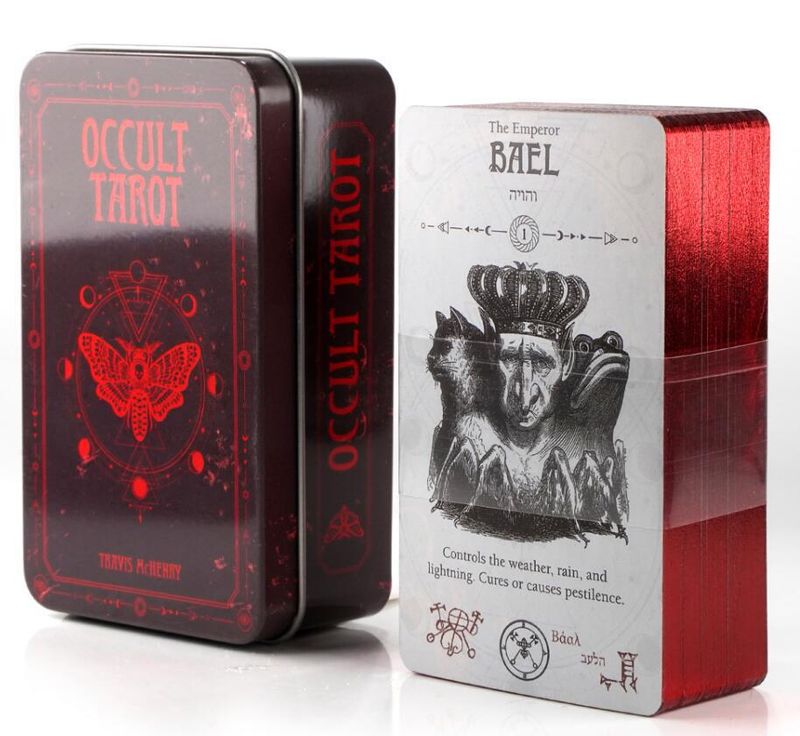 OKKULTE Tarotkort Gullstempel Eksklusive jernbokspokerkort Engros Grenseoverskridende produkter nå noen_voghion.com