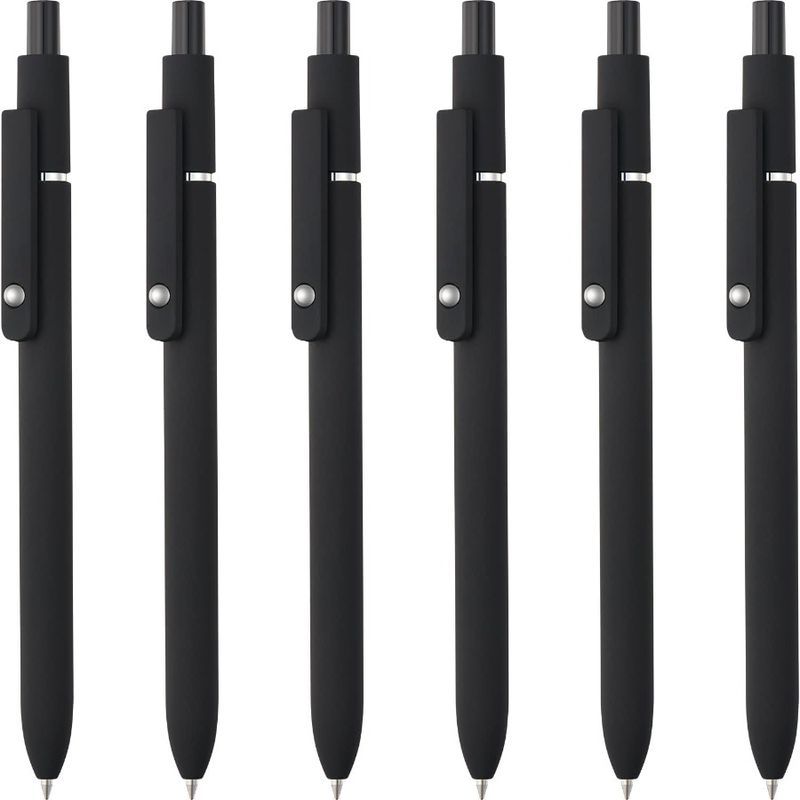 6 Pack Gel Pens Black Ink Pens Fine Point Smooth Writing Pens Bulk Soft Touch Cute Pens Aesthetic School Supplies 0.5mm Black P_voghion.com