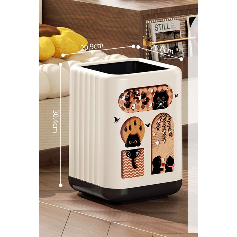 No Bending, Foot Kitchen High Appearance, Press Type Household Trash Can, Large Capacity With Wheels, Movable_voghion.com