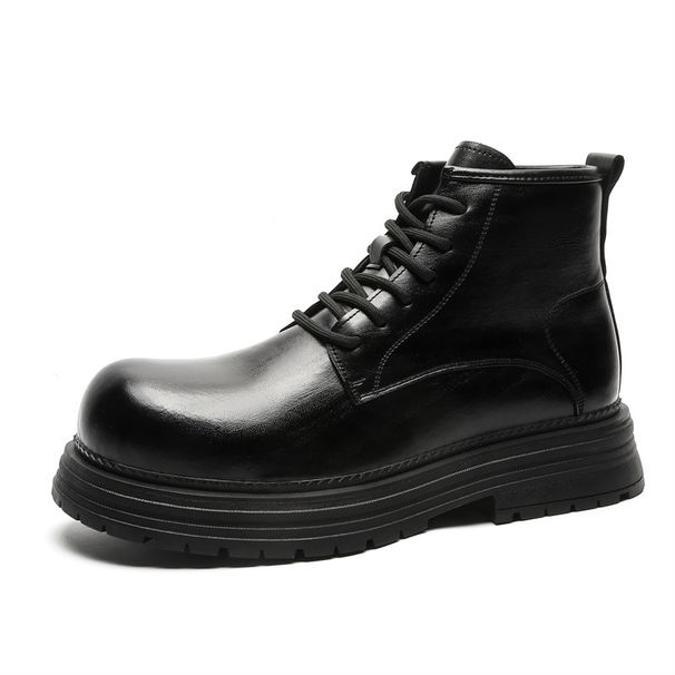 Martin Boots Men's Business Commuter Dress High-top Leather Shoes Retro Tooling Thick Sole High-end Design Boots_voghion.com