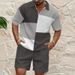 Abbigliamento da uomo, camicia con risvolto e zip a un quarto, top e pantaloncini, completo_voghion.com