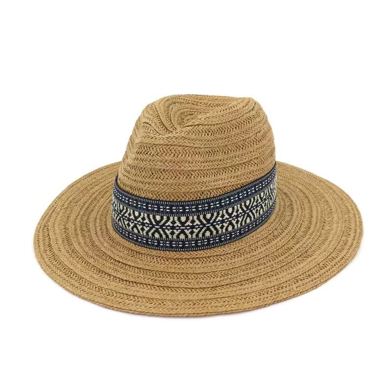 Ethnic Style Fashion Jazz Hat Summer New Men's and Women's Straw Hat Sunshade Leisure Vacation Beach Hat Retro Top Hat_voghion.com