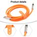 Câble de données USB orange élégant pour téléphone portable, très résistant_voghion.com
