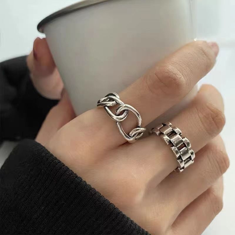 Minimalistischen Stil Trendy Ring Für Frauen Vintage Uhr Strap Einfache Offene Persönlichkeit Mode Ins Aushöhlen Internet_voghion.com