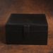 Portagioie in pelle – Organizer per anelli a doppio strato con confezione regalo, 20x20x10,5 cm (nero/caramello/crema)_voghion.com