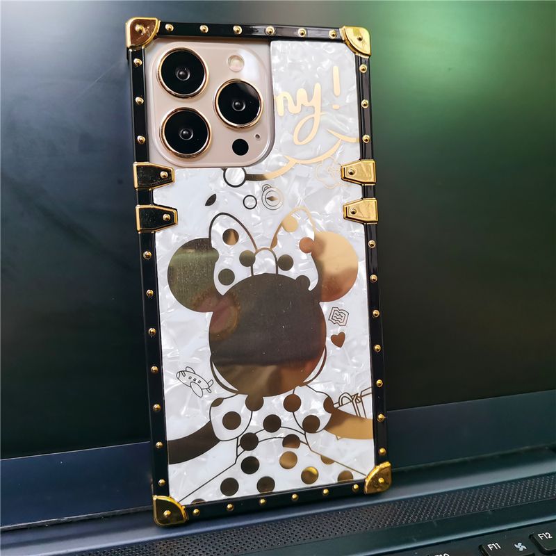 Glitter Gold Plating Square Cover Mouse Duck Phone Case for Samsung Galaxy A54 A14 A53 A33 A34 A22 A13 A71 A51 A21S A12 A52 A72_voghion.com