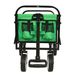 Minimeetall Colorful Collapsible Foldable Wagon Cart With Strapping System, Beach Wagon ,Utility Wagon Grocery Cart Camping Shopping Sports Gardeing Fishing Supports 225lbs,green Line_voghion.com