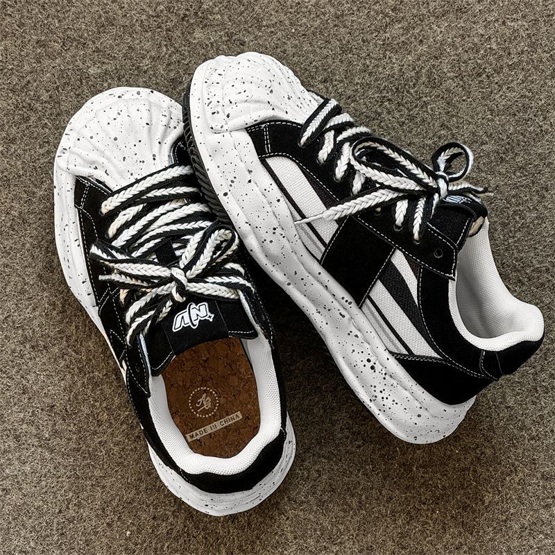 Niche Splash Ink Shell Head Dissolved Men's Casual Couple Models Boardshoes, Fashionable And Versatile 2025 Spring New_voghion.com