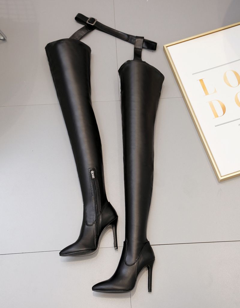 Damen neue Herbst- und Winter-All-in-One-Stiefel, Stiletto, spitze Zehen, sexy Overknee-Hosenstiefel, Stiefel mit hohen Absätzen_voghion.com