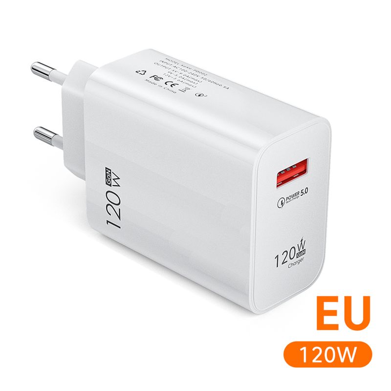 Snel 120W Opladen QC3.0 voor Samsung iPhone Xiaomi Hongmi Note 11Pro K50 POCO Wall Mount Telefoon Adapter USB Cha_voghion.com