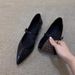 Sheepskin Version ~ French Elegant Simple Mary Jane Socialite Style Pointed Toe Shallow Mouth Single Strap Women's Shoes_voghion.com