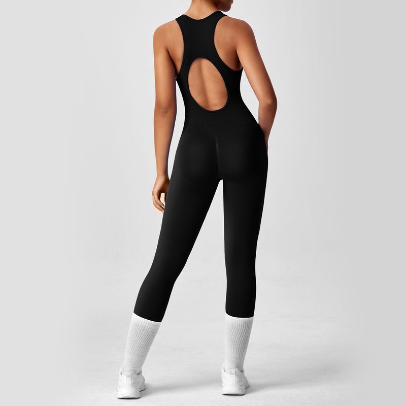 Women's Clothing Long One Piece Yoga Suit Tight Hollow Back Fitness Suit Women's High Elastic One Piece Sports Yoga Suit_voghion.com