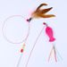 Toy Self-Entertainment With Bell Handheld Long Rod Cat Teasing Artifact Steel Wire Feather Teaser Wand_voghion.com