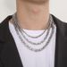 Collane a strati da uomo patchwork in acciaio inossidabile tinta unita punk hip-hop_voghion.com