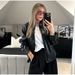 Faux Leather Pilot Jacket For Women - Stylish Streetwear Bomber Coat With Stand Collar, Long Sleeve, Zipper Closure (Black, Coffee, Red, Camel)_voghion.com