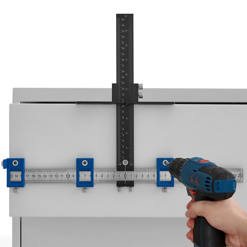 VEVOR Cabinet Hardware Jig, Aluminum Alloy And Stainless Steel Cabinet Handle Jig With Center Punch, Adjustable Cabinet Hardware Template For Installation Of Door Drawer Front Knobs Handles And Pulls_voghion.com