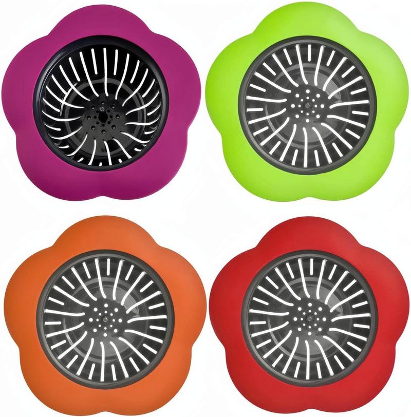 JIANYI Set Of 4 Silicone Strainers, Large Wide Rim 4.5inch (Approximately 11.4cm ) Diameter Drain Strainer, Suitable For_voghion.com