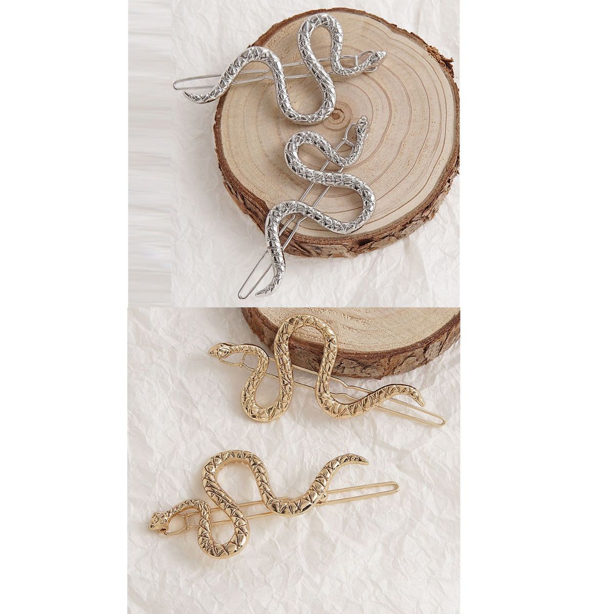 Silver Snake-Shaped Hair Clip For Women, Side Dark Style, Versatile, Unique, Cool Bangs Clip, Trendy Ins Style_voghion.com