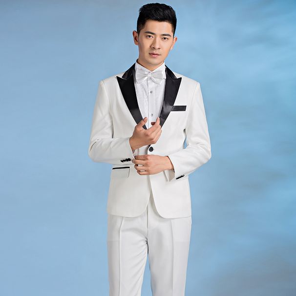Men's Stage Performance Suit – Slim Fit Polyester Blazer Set, Singer/Host Formal Wear (Black/Navy, Sizes S-XXXXL)_voghion.com