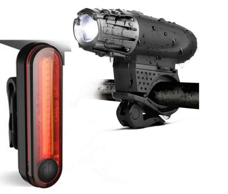 2256 Bicycle USB Charging High Brightness Mountain Bike Headlights LED Warning Tail Lights Bounce Fruit Riding Equipment_voghion.com