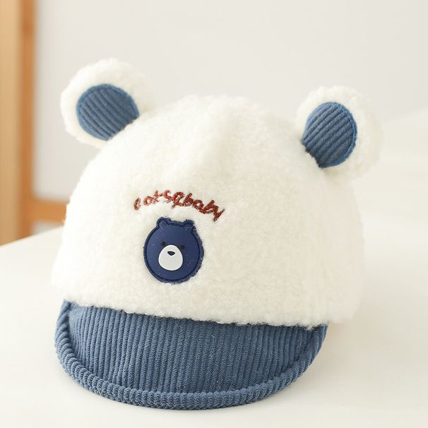 Cappello invernale per bambini stile 0-12 mesi, berretto a forma di orso con becco d'anatra, caldo parasole, cappello a tesa morbida all'ingrosso_voghion.com