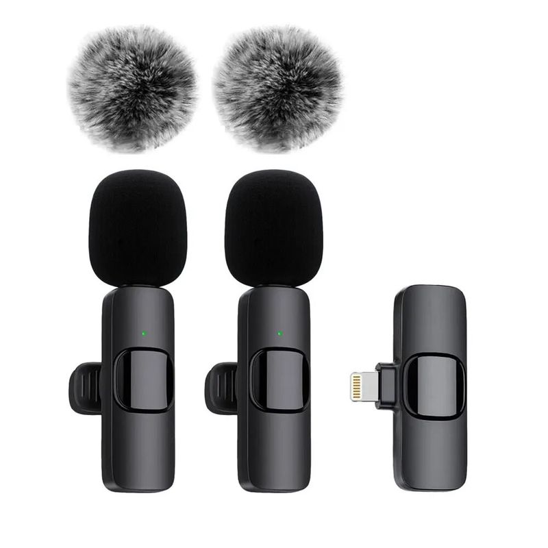 Nou microfon wireless Lavalier Audio Video Recording Mini pentru iPhone Android Laptop Live Gaming telefon mobil microfon_voghion.com