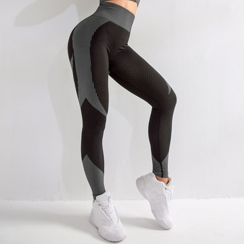 Women's cutout seamless pants slim-fit perspiration yoga sports pants hip lift leggings_voghion.com