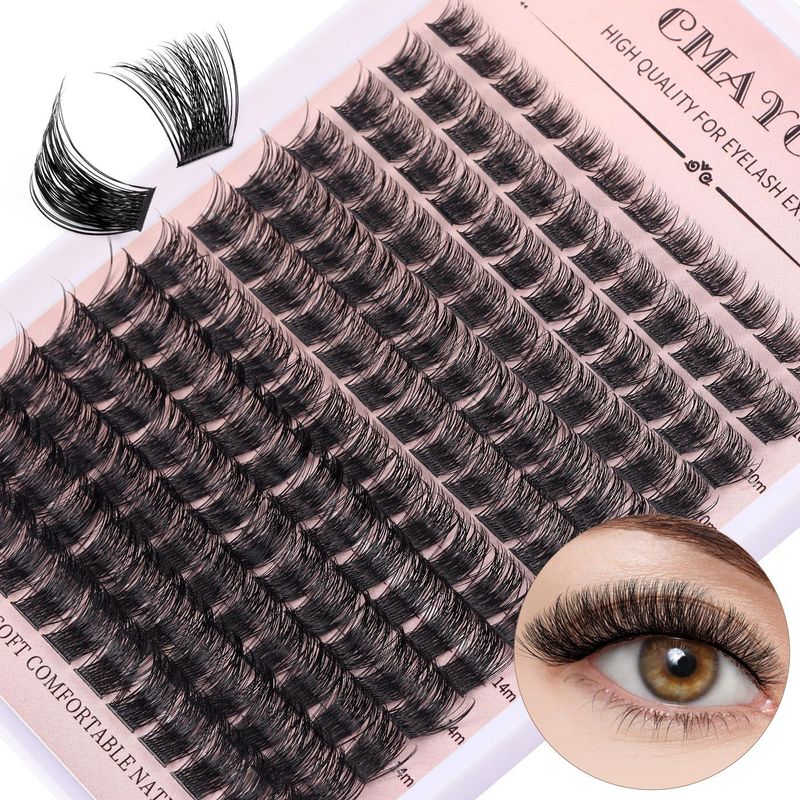 Ensemble de faux cils moelleux Single - Cluster C - Curl 8 - 16 mm, greffe segmentée DIY dense pour un regard charmant_voghion.com