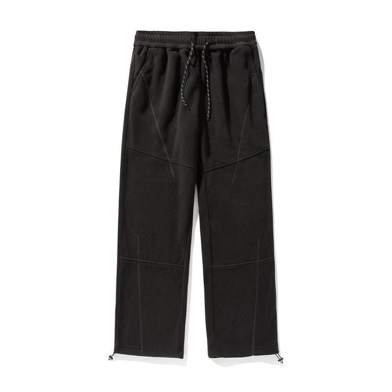 Pantalon décontracté en polaire pour homme, coupe ample, coutures fendues, style japonais, jambes larges et ajustables, collection printemps Q_voghion.com
