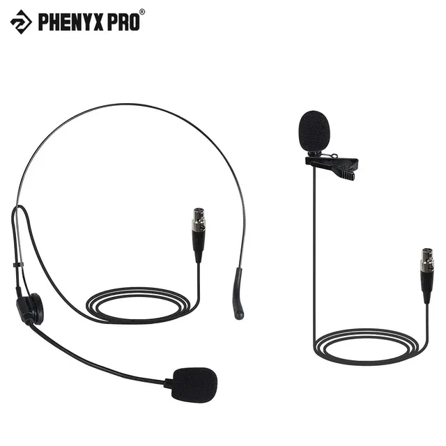 Phenyx Pro Lavalier Microphone à revers/casque combiné avec mini-prise XLR pour haut-parleurs de scène Guide d'amplificateur de voix_voghion.com
