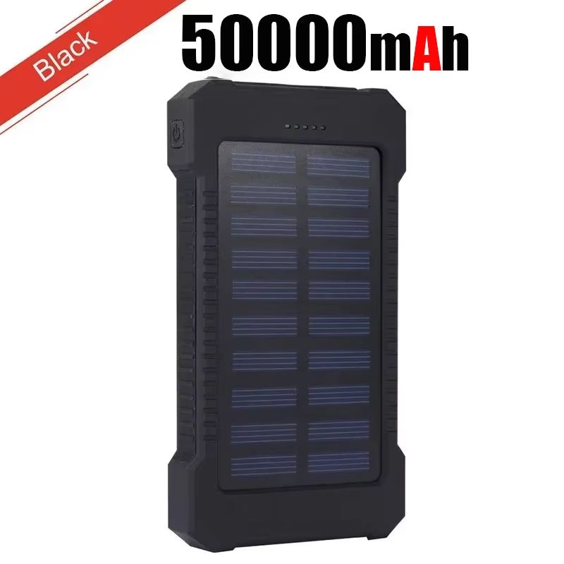Batterie externe solaire 200 000 mAh, ultra-capacité, étanche, portable, LED, pour iPhone et Xiaomi_voghion.com