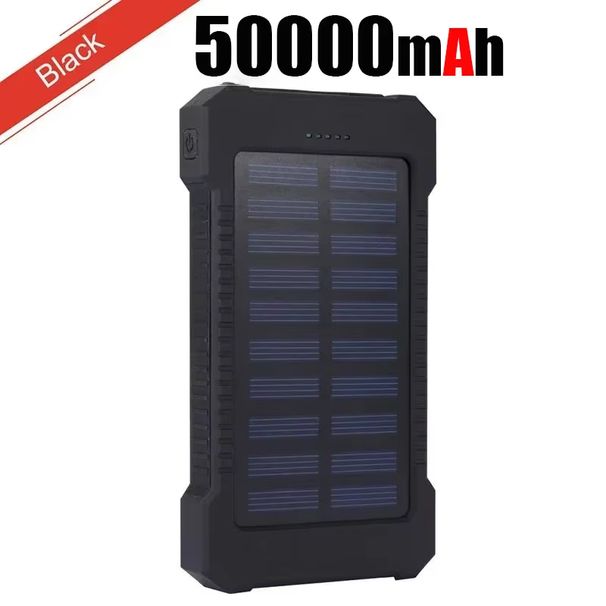 Batterie externe solaire 200 000 mAh, ultra-capacité, étanche, portable, LED, pour iPhone et Xiaomi_voghion.com