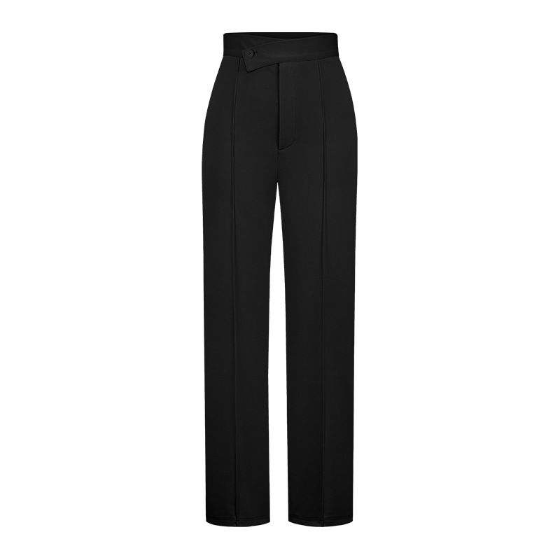 Damenbekleidung, Freizeithose, Temperament, Pendeln, leicht ausgestellte Hose, vielseitige modische Hose mit weitem Bein für Damen_voghion.com
