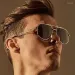 Sunglasses 2024 Fashion Men Polygonal Metal Double Beam Trendy Personalized Driving Goggles Light UV400_voghion.com
