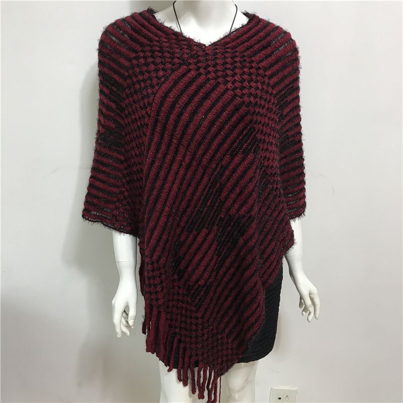 Maglione lavorato a maglia da donna di media lunghezza imitazione nappa in cashmere versione coreana sciarpa a mantella con scialle pigro autunnale e invernale_voghion.com